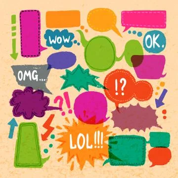 Bubble speech icons set 스톡 일러스트