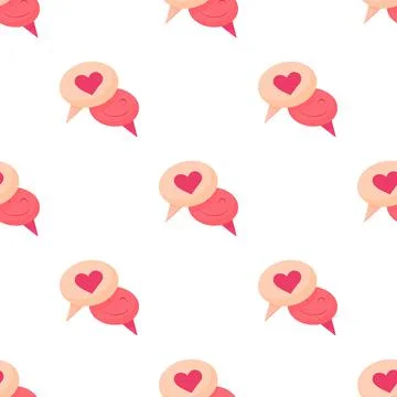 Bubble speech love pattern seamless vector Stock Illustration
