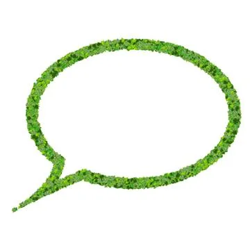 Bubble speech made from green leaves Stock Illustration