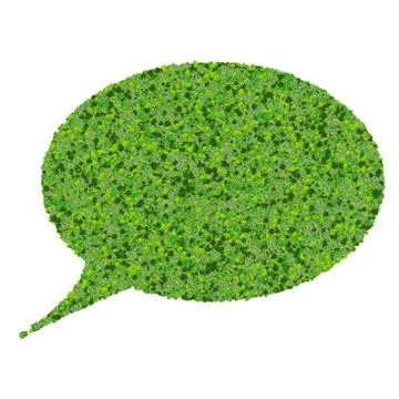 Bubble speech made from green leaves Stock Illustration
