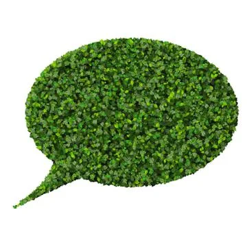 Bubble speech made from green leaves Stock Illustration