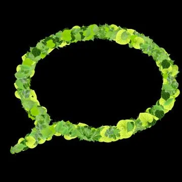 Bubble speech made from green leaves Stock Illustration