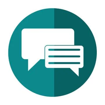 Bubble speech message discussion green circle shadow Stock Illustration