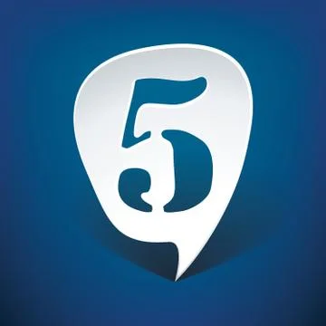 Bubble speech number 5 Stock Illustration