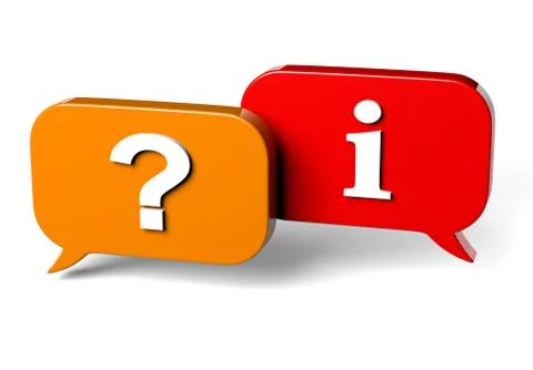 Bubble speech question mark and info sign concept Stock Illustration
