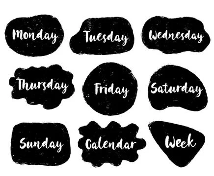 Bubble speech week collection communicate. Hand drawn doodle. Stock Illustration