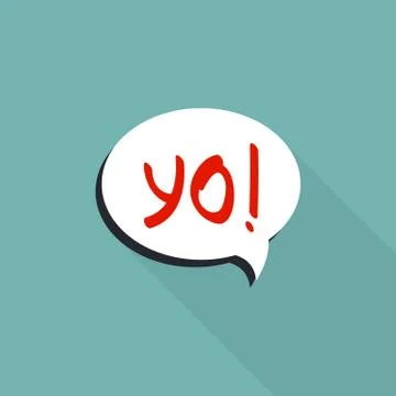 Bubble speech yo icon, flat style Stockillustratie