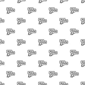 Bubble speeches with greetings inside pattern Stockillustratie