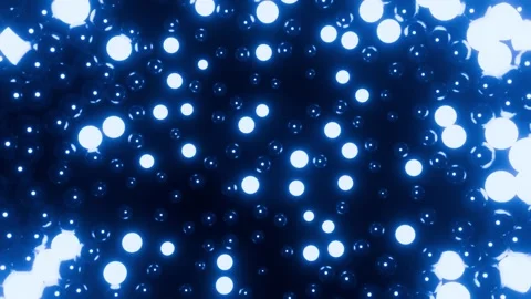 Bubble Spheres background for show VJ loop animation with blue neon lights Видео 338066278