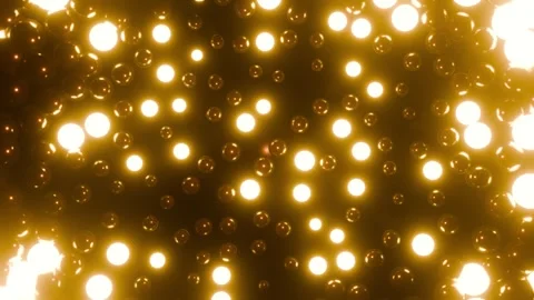 Bubble Spheres background for show VJ loop animation with yellow lights0001- 库存影片 338299401