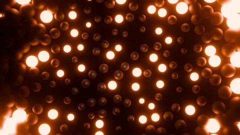 Bubble Spheres background VJ loop animation with orange lights0001-0300 Stock Footage 340320098