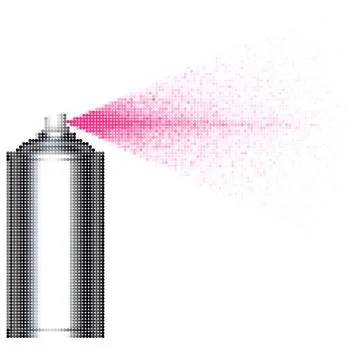 Bubble spray can spraying pink bubbles over white Stock Illustration