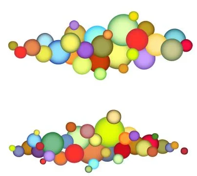 Bubble string pattern in multiple color over white 스톡 일러스트