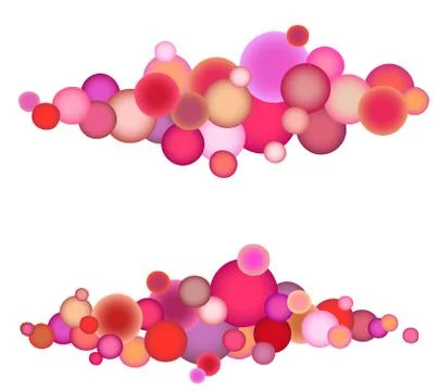 Bubble string pattern in multiple pink orange over white Stock Illustration