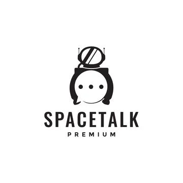 Bubble talk with astronaut logo design vector graphic symbol icon illustrat.. Stock Illustration