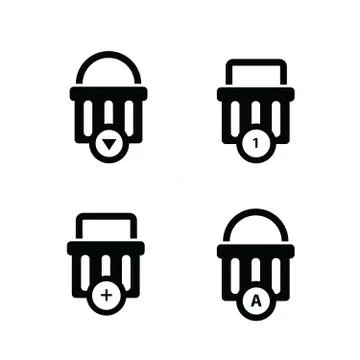 Bubble talk in cart Icon Set Stock Illustration