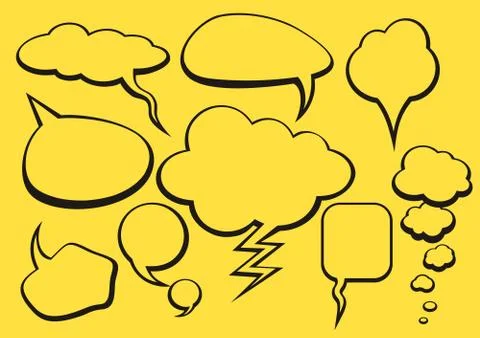 Bubble Talk Collection Sketch Drawing Stock Illustration