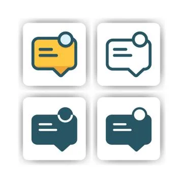 Bubble talk icon for mobile, web, and presentation with flat color vector ill Stock Illustration