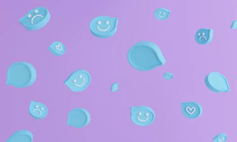 Bubble talk or comment sign symbol with happy and sad faces Stock Illustration