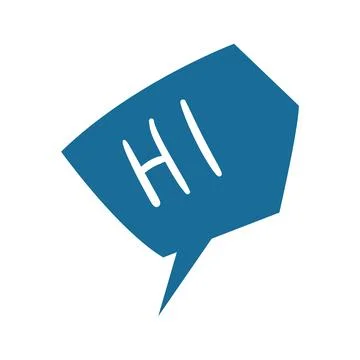 Bubble talk phrases. Colorful speech cloud for online chat messages with hi Stock Illustration