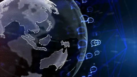 Bubble talk on World connection Stockbeeldmateriaal 88541774