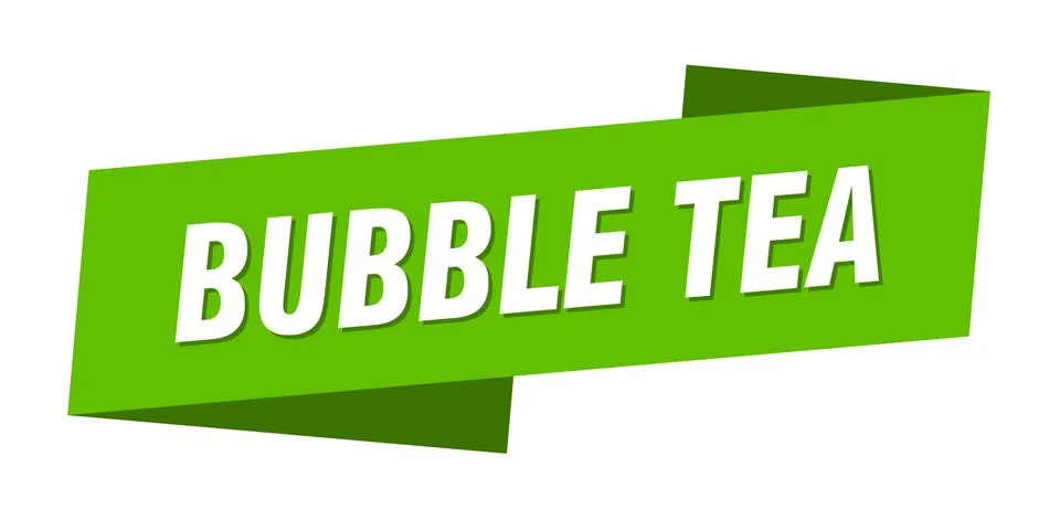 Bubble tea banner template. bubble tea ribbon label sign Stock Illustration