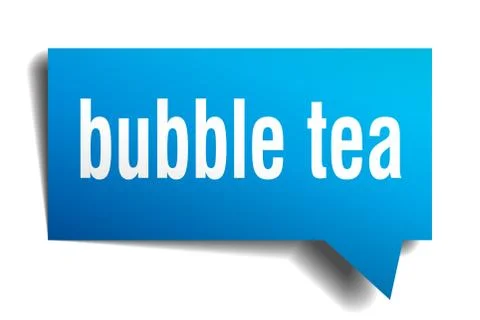 Bubble tea blue 3d speech bubble Stock Illustration