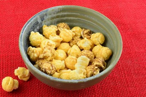 Bubble tea caramel popcorn Stock Photos