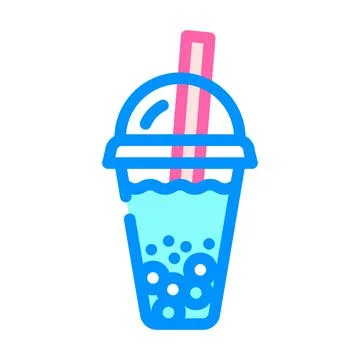 Bubble tea color icon vector illustration color Stock Illustration