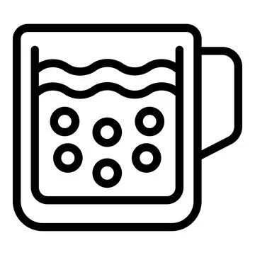 Bubble tea container icon outline vector. Tapioca pearls tea Illustrazione stock