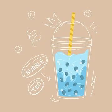 Bubble tea cup design collection, Pearl milk tea. Stock Illustration