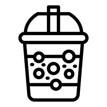 Bubble tea cup icon outline vector. Taiwanese tea beverage Stock Illustration