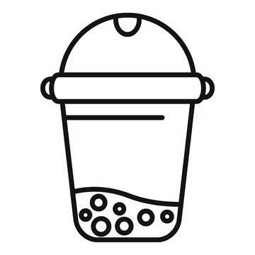 Bubble tea cup with straw representing taiwanese beverage icon Stock Illustration