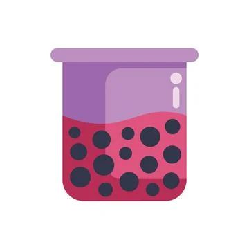 Bubble tea cup with tapioca pearls being served as dessert Stock Illustration