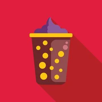 Bubble tea cup with whipped cream and red background Stock Illustration