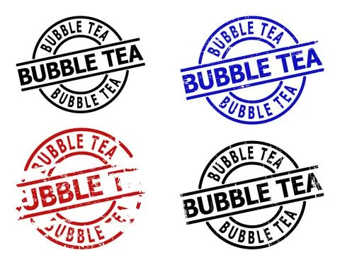 BUBBLE TEA Distress Watermarks Stock Illustration