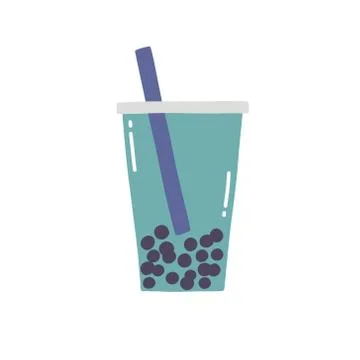 Bubble tea doodle icon, vector illustration Stock Illustration