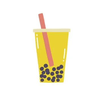 Bubble tea doodle icon, vector illustration Stock Illustration