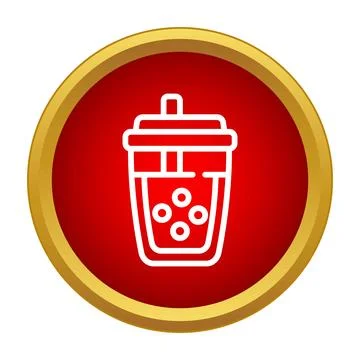 Bubble tea drink icon presenting a tapioca beverage Stock Illustration
