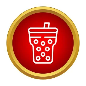 Bubble tea drink icon representing popular beverage Stock Illustration