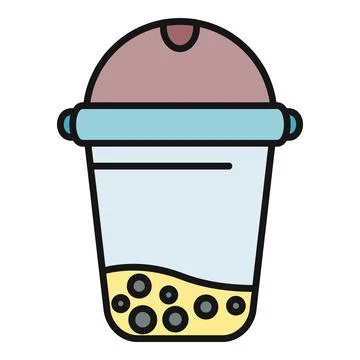 Bubble tea drink icon serving sweet refreshment Stock Illustration