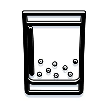 Bubble tea drink with tapioca pearls doodle icon Stock Illustration