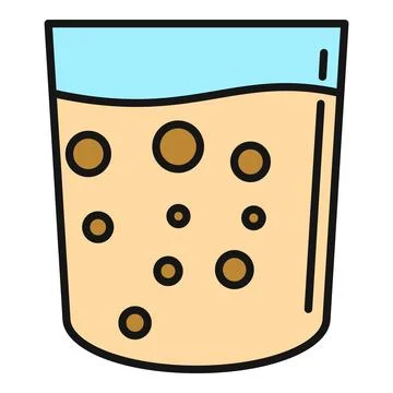 Bubble tea drink with tapioca pearls vector icon Stock Illustration