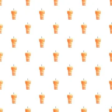 Bubble tea drinks in a seamless pattern design Stock Illustration