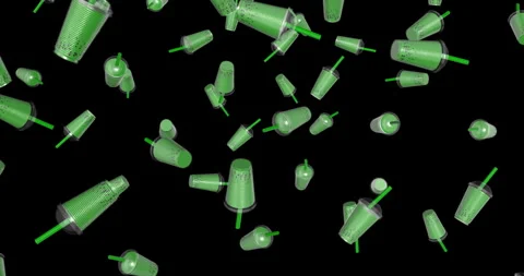 Bubble Tea falling slow motion animation 3d Stock Footage 241630022