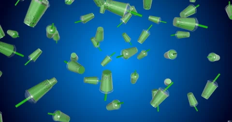 Bubble Tea falling slow motion animation 3d Stock Footage 241630900