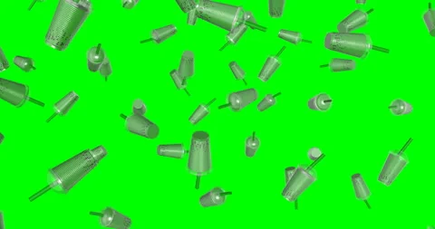 Bubble Tea falling slow motion animation 3d Stock Footage 241630981