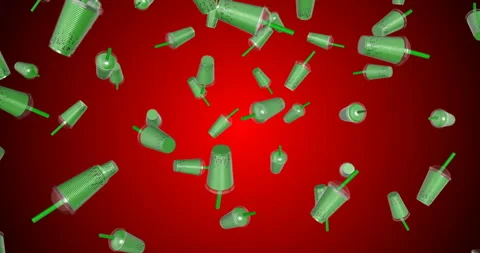 Bubble Tea falling slow motion animation 3d Stock Footage 241631099
