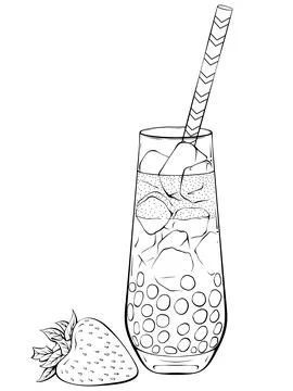 Bubble tea in a glass Stock Illustration