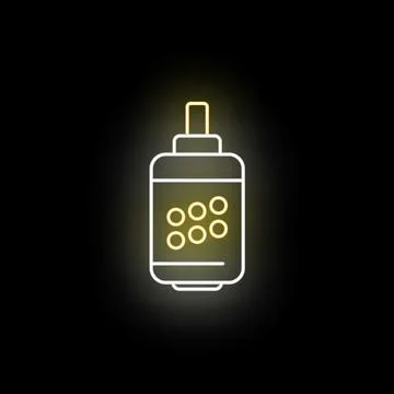 Bubble tea glowing neon sign on black background Stock Illustration